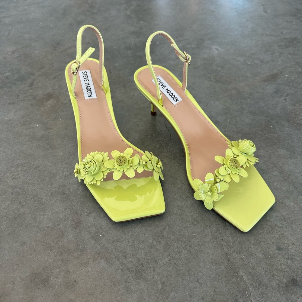 Steve Madden Rosalea Lime Patent Heels